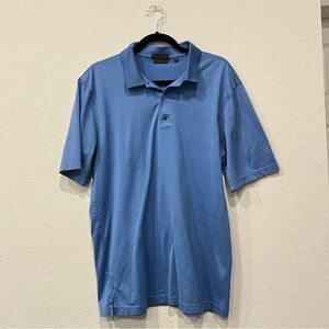 J. Hilburn Mens Blue Polo Tailored Fit Size Large Casual Work Office Luxury